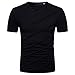 Produktbild OSYARD Mode Männer Rundhals BlusePersönlichkeit Casual Tops Schlank Solide Kurzarm T-Shirt,Herren Tank Tops (L, Dunkelgrau)