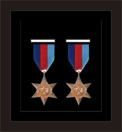 Kwik Picture Framing | Military/War/Sports Medal 3D Box Picture Frame Fits Two Medal - Black Frame with Black Mount