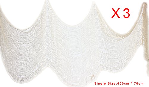 Scheppend Creepy Cloth Halloween Decorations Party Supplies Spooky
Fabric 4.3 Yards X 30 Inch Off White,Set of 3