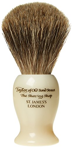 Taylor of Old Bond Street Pure Shaving Brush with Ivory Imitation Handle, Medium