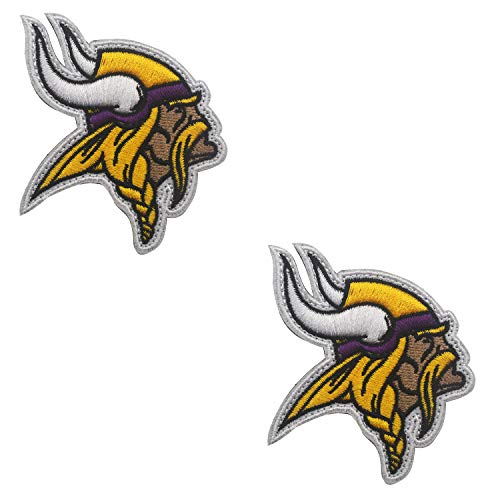 Vikings 2.95" x 2.36" Patch NFL Team Logo Hook and Loop Fasteners Backing Patches Badge Emblem Sign Applique Tactical Military Morale Patch 2PCS