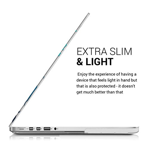 kwmobile Crystal Hülle für Apple MacBook Pro Retina 13″ (ab Ende 2012) Hard Case – dünne durchsichtige transparente Schutzhülle Cover Tasche Wellen Design Blau Dunkelblau Transparent - 3
