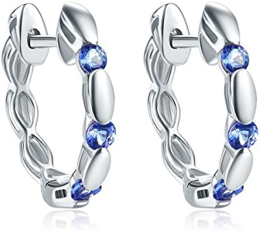 Hutang Natural Gemstone Tanzanite Stud Earrings Solid 925 Sterling Silver Fine Jewelry For Women's Gift 2017 NEW