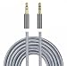 Produktbild ONX3 (Grau) Premium-Qualität Nylon Geflochten 2 Meter Länge Vergoldet 3,5 mm Klinkenstecker Buchse Aux Auxiliary Audio-Kabel für Archos 50f Helium