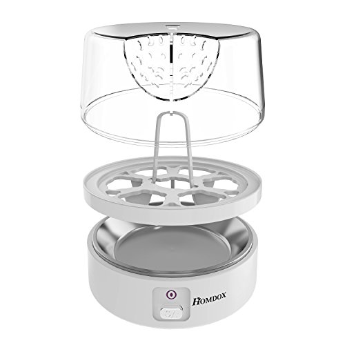 Homdox Eierkocher Edelstahl 1 – 7 Eier 400 Watt, Automatische Abschaltung und Wasserstandsanzeige, Weiß, Multifunktions Elektro Ei Kessel - 2