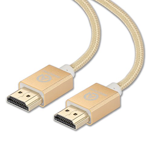 IBEQUANIC HDMI Kabel 3M,Hochgeschwindigkeits HDMI Kabel 2.0 ,1.4a(Ultra HD, 4K, 3D, Full HD, 1080p, HDR, ARC, Highspeed mit Ethernet) Golden 10ft
