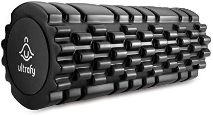 Ultrafy Foam Roller 2-in-1 High-Density Back Leg Exercise Rollers Massage Fitness Equipment for Physical Therapy, Myofascial Release, Muscle Recovery, Tissue Trigger, Full-Body Stretch (13", 8 Colors) (Black)