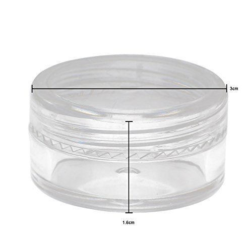 NALATI 50 Stück Döschen – 5g or 5ml Cremedose klar transparent mit Schraubdeckel – Leerdose – für Acrylpulver , Strass, Anhänger und andere Nail Zubehör - 2
