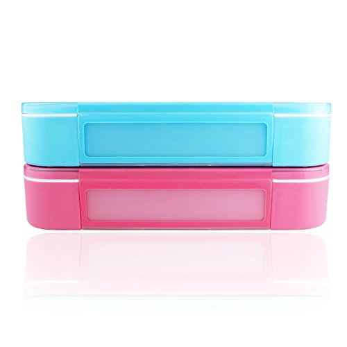 AckMond Mittagessen Bento Box, Mikrowelle und Spülmaschinenfest Lunch Box mit 3 Separate Dichtungs-Behälter (2 Stück) - 8