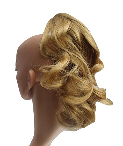 SWEET SHORT CURLY PONY TAIL HAIR EXTENSION, (CLAW GRIP) (15 Honey Blonde)