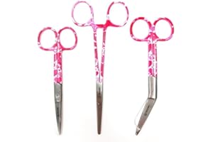 NOVAEX Krankenschwester scheren set "Rosa Liebe" – Verbandschere – Krankenpfleger scheren set – Schere Krankenschwester – erste-hilfe-schere – pflegekraft geschenk – pflegeschere - bandagenschere