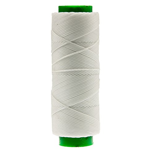100m Rolle stabiles Ledergarn aus Polyester stark gewachst von Langlauf Schuhbedarf (weiss)