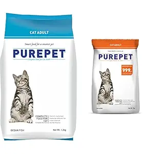 Purepet Ocean Fish Adult Cat Food, 1.2kg & Mackerel Cat Adult 7 Kg