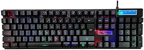 Backlit Keyboard LED Glowing Gaming Keyboard Mechanical Feeling LED Light Keyboard with Adjustable Backlight USB Wired Illuminated Computer Keyboard for PC Games Office (Multicolor Backlight)