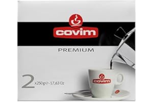 COVIM ESPRESSO LIFE Covim Caffè - Caffè Macinato Premium, 2 Confezioni da 250 g, Espresso Forte e Persistente, Miscela Selezionata di Arabica e Robusta