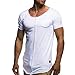 Produktbild Tees Shirt T-Shirt Bluse Tops Herren T-Shirt Tank Top Kurzarmshirt Top Shirt Basic Bodybuilding Sport Fitness Weste T-Shirt Kurzarm-Shirt Top Bluse Crew Rundhals Gym Männer LMMVP (Weiß, L)