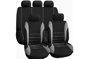 Motacare® MCSCG2, Universal Full Car Front And Rear Seat Cover Protectors 9pc Set, Airbag Compatible Washable Easy Fit - Grey
