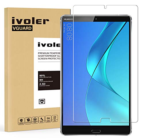 iVoler Protector de Pantalla para Huawei MediaPad M5 8.4, Cristal Vidrio Templado Premium [9H Dureza] [Alta Definicion 0.3mm] [2.5D Round Edge]