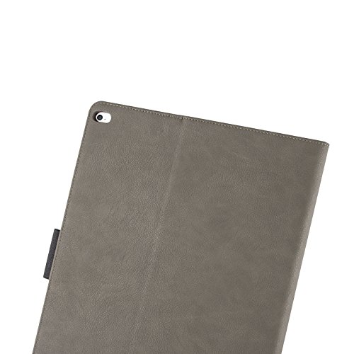 iPad PRO 12.9″ 2017 Hülle – JAMMYLIZARD Ledertasche Smart Cover mit Standfunktion für iPad PRO 12.9″ 2017, OLIVGRAU & HONIG, [MIT STIFT-HALTER] - 5