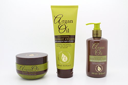 Argan Oil with Moroccan Argan Oil Extract Pampering Care 3 Piece Set Contains Shower Cream, Hand & Body Wash and Body Butter