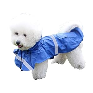 QiCheng&LYS – Impermeable reflectante y ajustable con capucha para perros y gatos