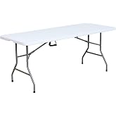 Acomoda Textil Portable Rectangular Table for Garden, Terrace and Camping. Folding White Table for Indoor and Outdoor, Sturdy