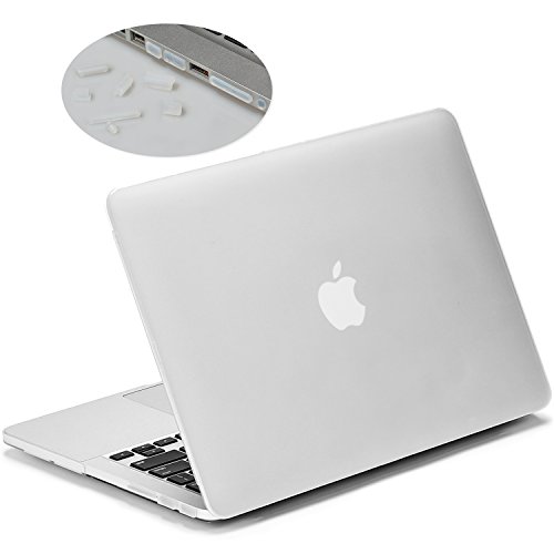LENTION Matte Hartschale für MacBook Pro (Retina, 13", Ende 2012 zu Anfang 2015) Modell-A1425/A1502, LENTION Durchsichtige Plastikabdeckung & Schale für Mac Book Laptop, matte Hülle mit Gummifüßen, mit Anti-Staub Port Stecker - Transparent Weiß