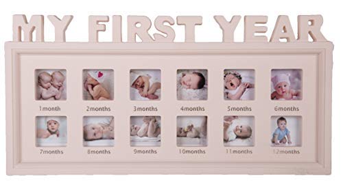 Aica Gifts My First Year Photo Frame for 12 Months. Gift Born Baby Girl.First 1st Year Birthday Gift for Baby Girl.Gift for Baby Shower.New Born Baby Girl Gift.