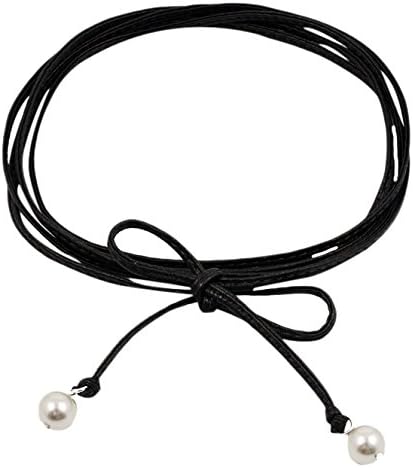 Joomi Lim Women's Victorian Romance Pearl Charms Leather Wrap-Around Choker