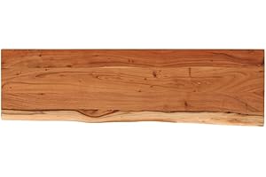 vidaXL Estante de Pared Rectangular, Balda Repisa para Libros CD, Anaquel Flotante, Estantería Expositora Colgante, Madera de Acacia Borde Vivo