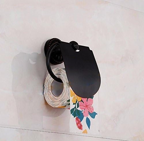 HGTYU-Multi Specification And Multi Style Pure Copper Black Paper Towel Rack Universal Roll Paper Tape Cover Waterproof Shelf