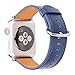 Produktbild Qiy Kompatibles klassisches Echtlederband 38mm 42mm für Apple Watch Strap-Armband für iWatch-Serie 1/2/3, Universal, 9 Farben,Darkblue,38mm