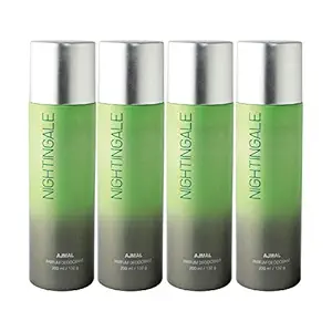 Ajmal Nightingale Deodorant Combo pack of 4 Deodorant 200ml each (Total 800ML) for Men & Women + 4 Parfum Testers