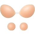 Women's Invisible Strapless Bras, Reusable Stick On Bra Skin-Friendly Sticky Push Up Bra Adhesive Bra for Party, Bar, Wedding, Beach, and Everyday Wearing Backless Bra for Women