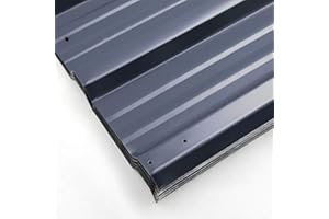 The Fellie Roof Panels 12pcs Metal Roofing Sheets Garden Storage Shed Roof Sheet Garage Roofing Covers, 129x46cm-Grey