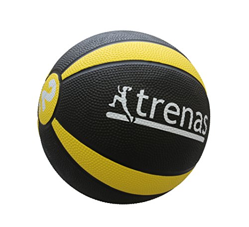 trenas Medizinball PRO, Schwarz/Gelb, 2 kg, KR-TR-MB-2