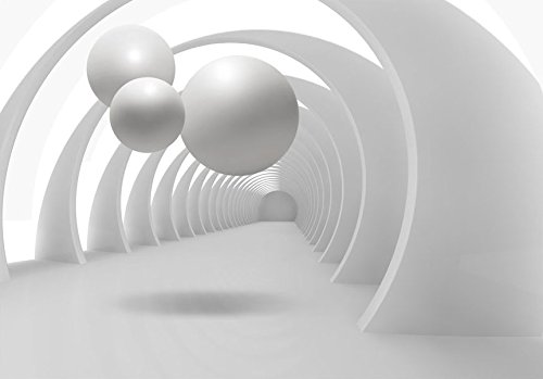 FOTOTAPETE 3D 400×280 cm – VLIES TAPETE PREMIUM – PROFI QUALITÄT – Top moderne Wanddeko – Riesen Wandbild – Top Design Tapete – Neue exklusive Edition mit noch besser Druckauflösung – Deutsches Premium Vlies – Abstrakt Kugeln Architektur a-B-0034-a-a - 3