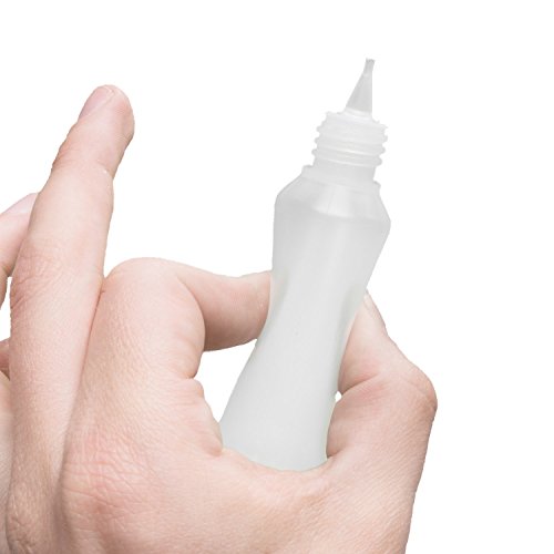 10 x 100 ml Oputec Dosierflaschen mit Tröpfler für die Dosierung und Aufbewahrung von Flüssigkeiten | Liquidflasche für E-Liquids (für E-Zigaretten), Öle, Augentropfen und mehr | Made in Germany | inkl. 10 Beschriftungsetiketten | Leere HD/LDPE Kunststoffflaschen natur, Tropfflaschen mit schwarzer Kappe - 2
