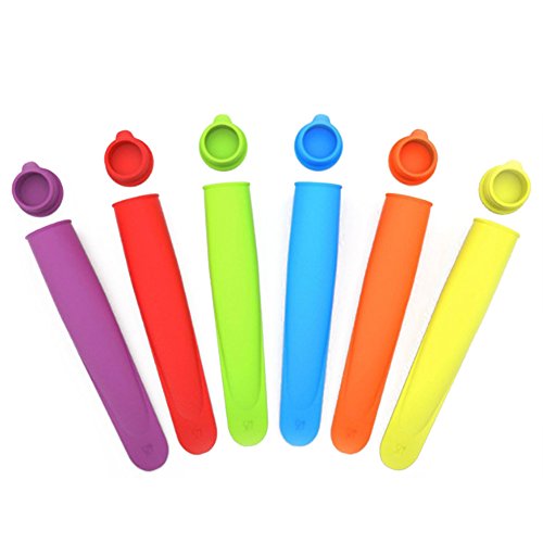 ODN Ice Pop Maker Eis Pop Formen eis am Stiel form-Set eis am stiel-Fuellen mit Saft, Soda, Joghurt-BPA frei Lebensmittelqualitaet Silikon (Orange)