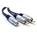 Price comparison product image kenable PURE 3.5mm Stereo Jack Socket to 2 Phono Plugs Audio Cable Gold 1m