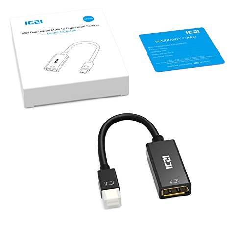 ICZI 4K Mini Displayport auf Displayport Adapter, Male zu Female, vergoldet Stecker, Schwarz, für Macbook, Kiebel KCSMOBILEGAMING PRO7-15, Sureface book und mehr (1 Stuck) - 6
