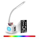 *El Mejor Regalo para Los Niños*: El portalápices de gran capacidad le ayuda a colocar algo. Lámpara de escritorio LED con 3 niveles de brillo, adecuada para que los estudiantes la utilicen como una luz de lectura de escritorio.