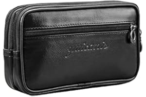 Hebetag Petit sac à bandoulière en cuir pour homme et femme