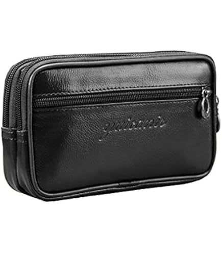 Borsa Con Clip Da Cintura Per Cellulare Uomo - Doppia Tasca, Moschettone, Nylon Resistente All'Acqua