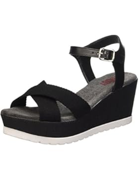 SHOOT Damen Shoes Sh-160181b Sommer Keil Leder Sandale Plateau Schuhe