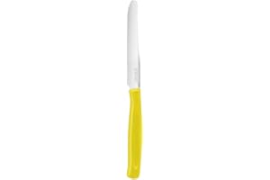 FISKARS Kaimano - Confezione da 6 coltelli da tavola con lama seghettata, in acciaio inox giallo