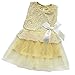 EFE Baby Infant Girls Lace Tutu Party Dress Princess Wedding Clothing Light Yellow 12-18 Months