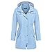 Produktbild LUGOW Damen Rain Jacket Outdoor Hoodie Wasserdichter Regenmantel Windjacke Mit Kapuzen Winddicht Online Günstig Mäntel Knopf Mantel Windbreaker Reißverschluss Outwear(Small,Himmelblau)