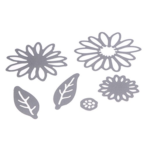 Demiawaking 6 Pcs Blume Schneiden Schablonen DIY Sammelalbum Dekor Papier Karten, Metall Buchzeichen , Metall Lesezeichen als Geschenk fuer Freunde - 4