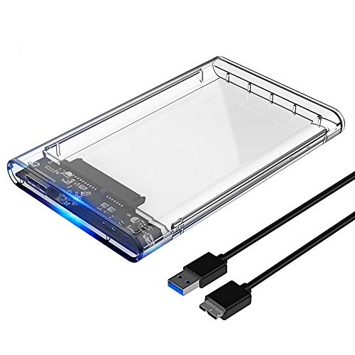 ELUTENG Disco Duro Caja USB 3.0 2.5 Inch HDD/SSD Case Transparente 5Gbps High Speed Carcasa Externa Hard Disk Driver Enclosure Clear Box Externo